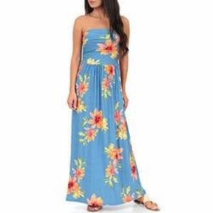 Strapless Floral Dress with Pockets